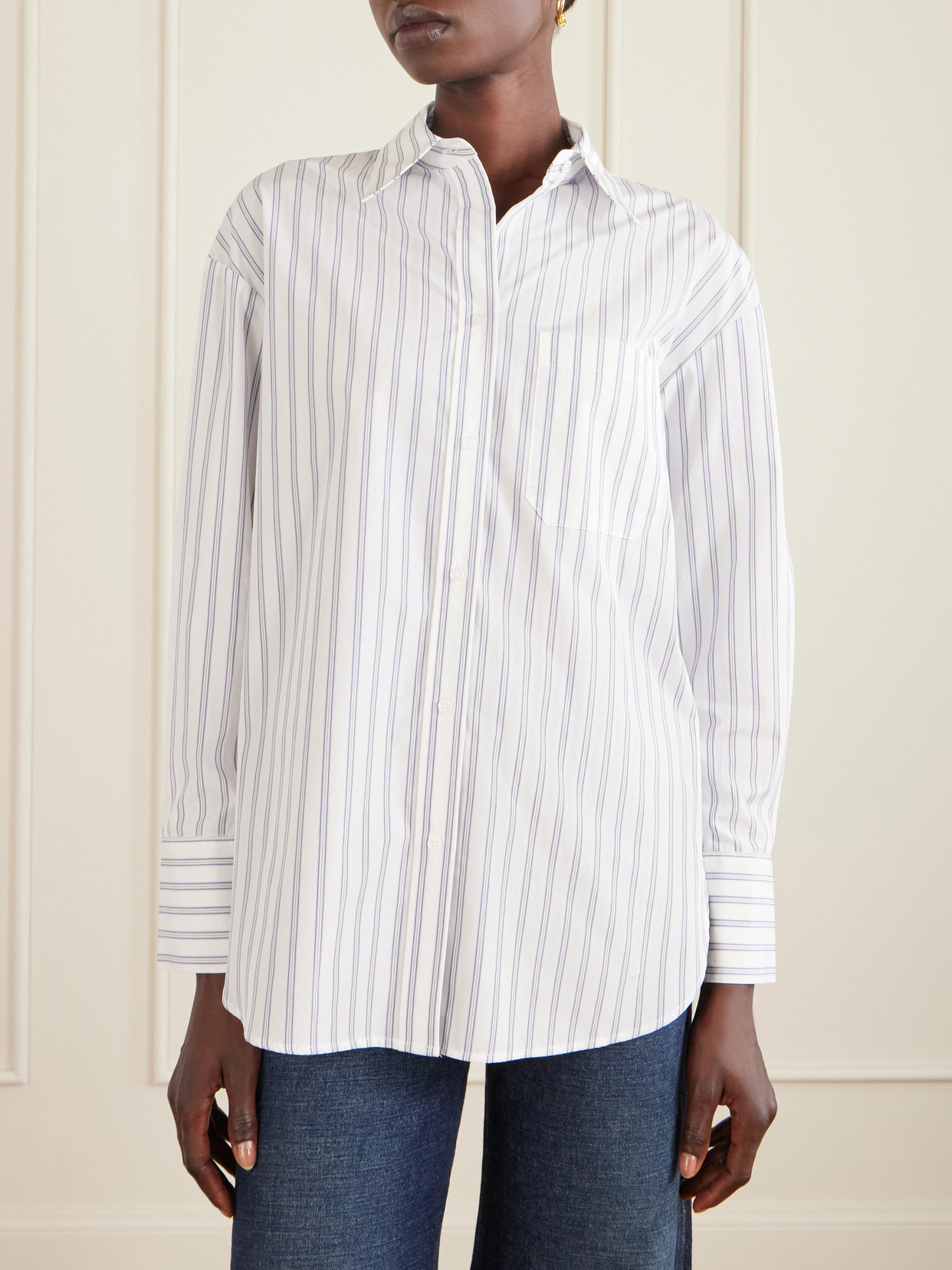 Big Joe Striped Cotton-Poplin Shirt