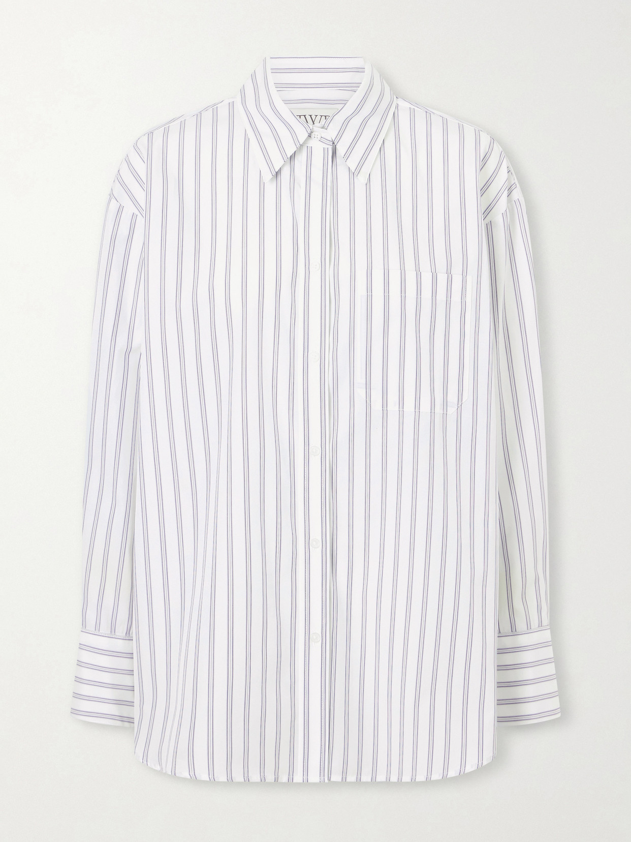 Twp Big Joe Striped Cotton-poplin Shirt In White