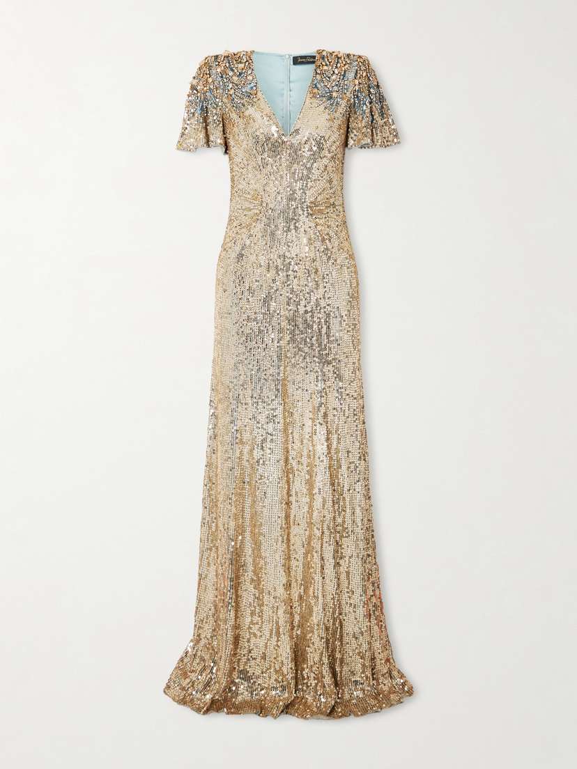 Jenny Packham Manon Embellished Mesh Gown
