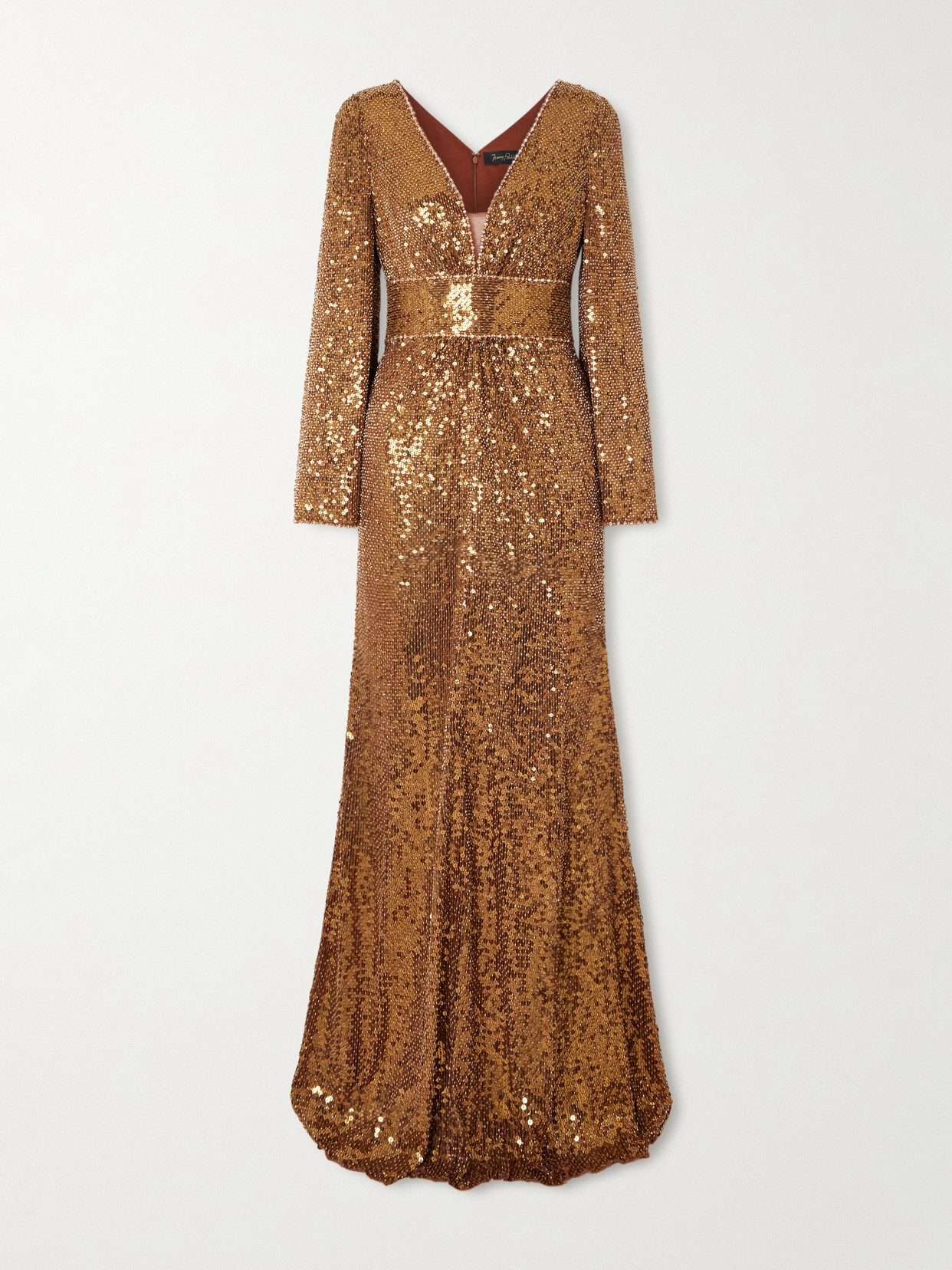 Jenny Packham June Embellished Sequined Mesh Gown In Silver