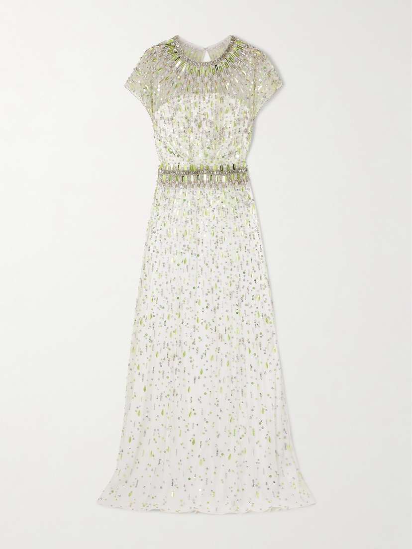 Jenny Packham Lauretta Embellished Organza Gown