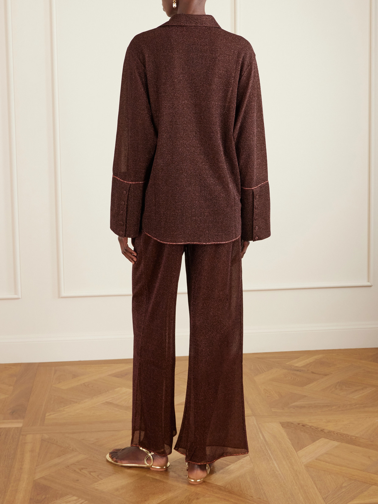 Oséree - Lumière Metallic Stretch-Knit Shirt