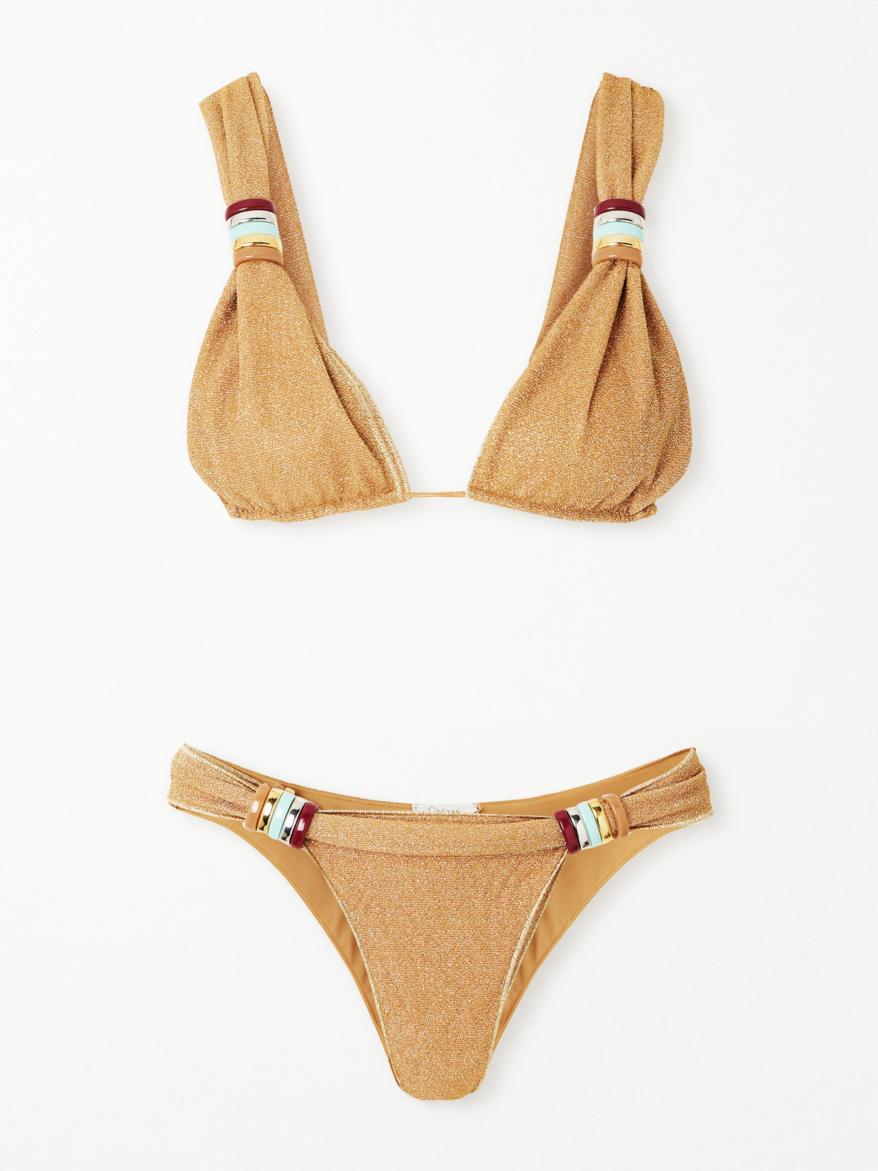 Oseree Oséree Lumière Ring-detail Bikini In Brown