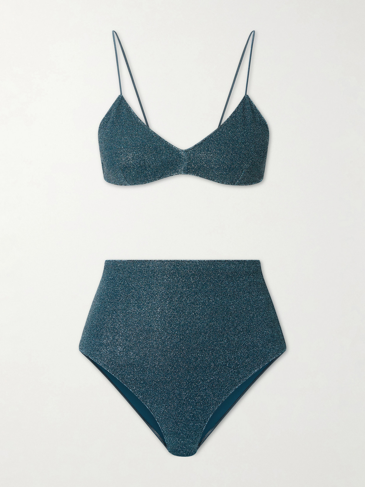 Oseree Lumière Lurex Bikini In Blue