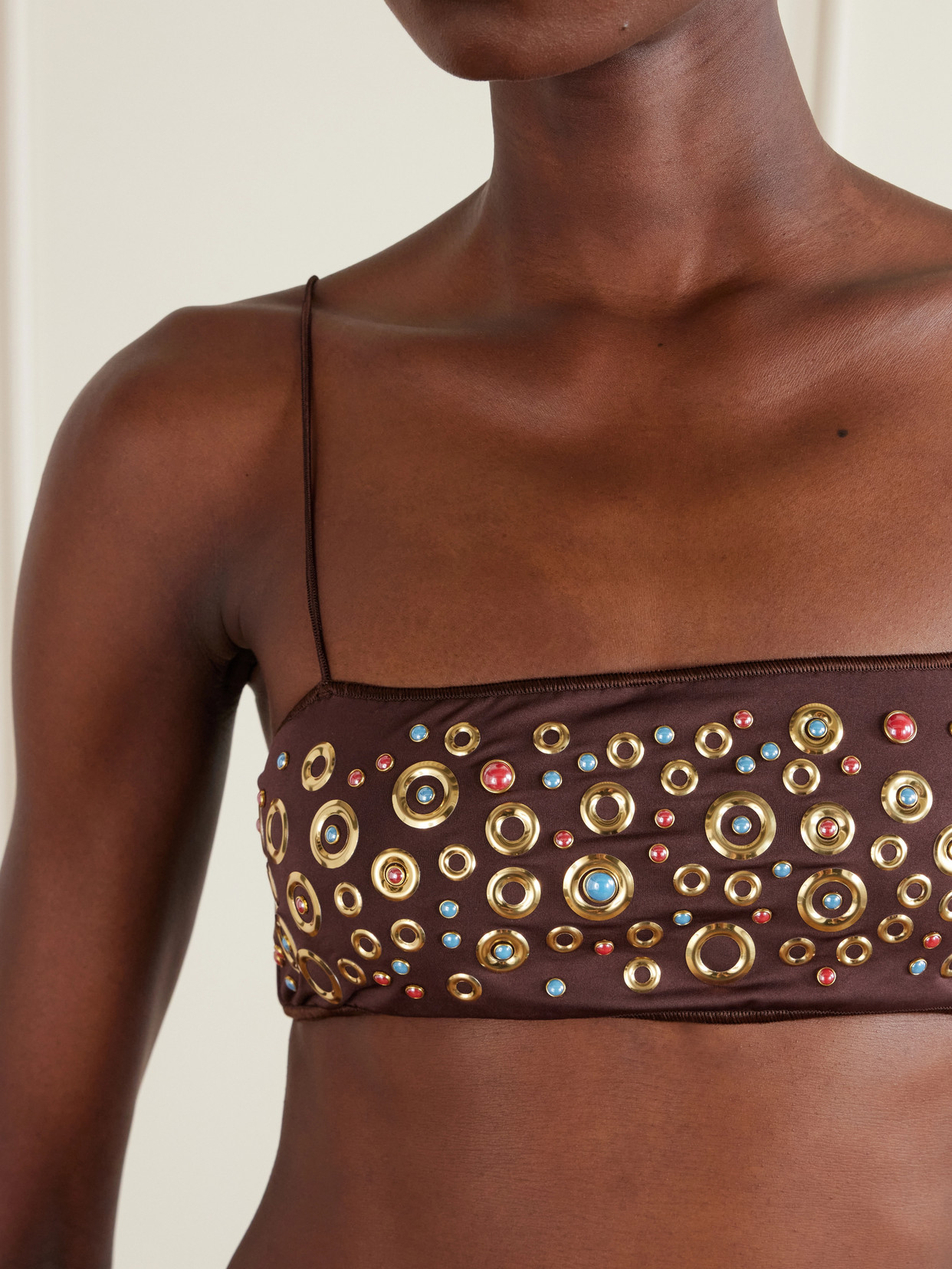 Oseree Studded Bikini In Brown