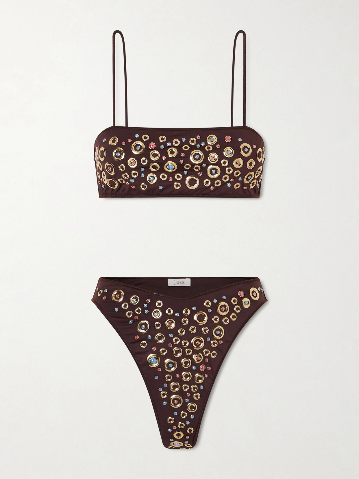 Oseree Studded Bikini In Brown