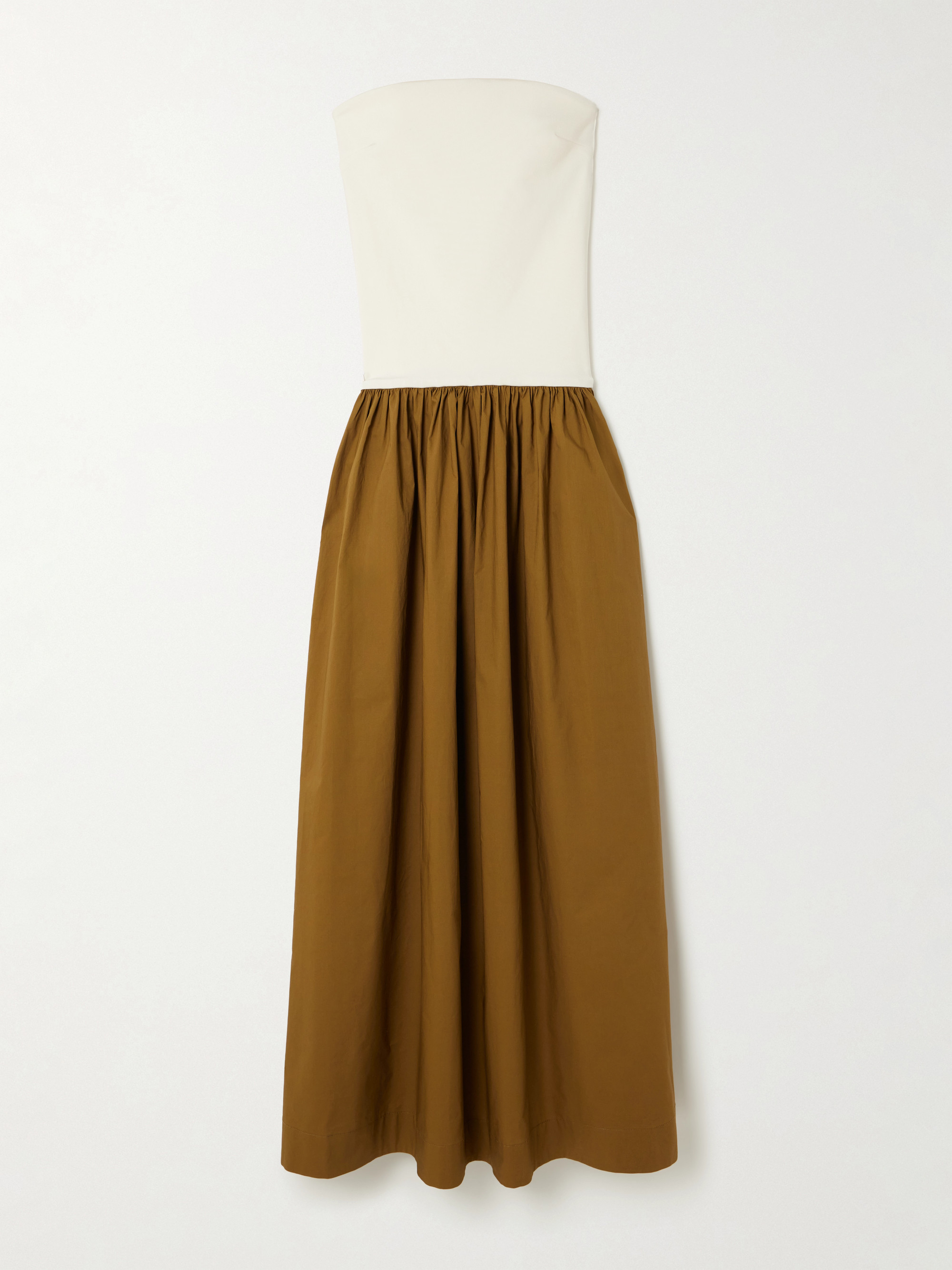 Esse Studios Duo strapless stretch-knit and cotton-poplin maxi dress thumbnail