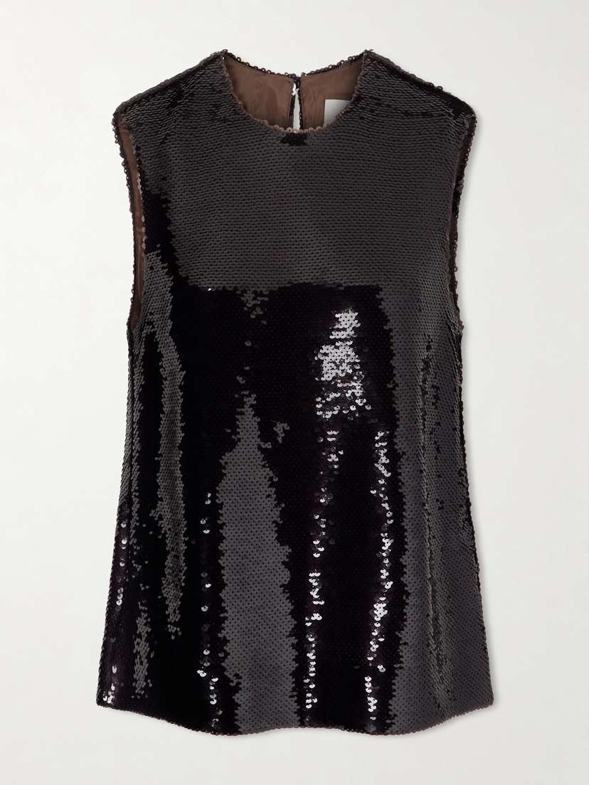 ESSE Studios Luminessa Sequined Satin Top