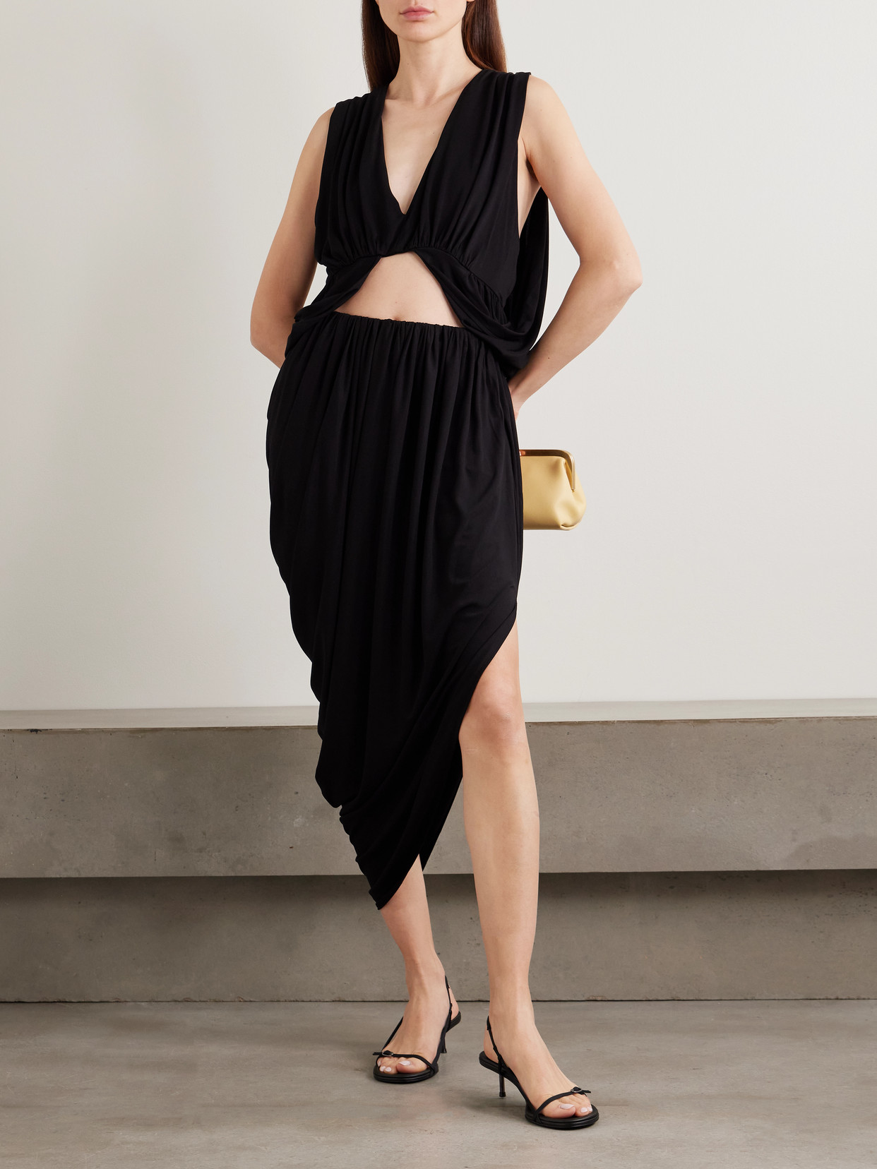 Solina Draped Stretch-Jersey Maxi