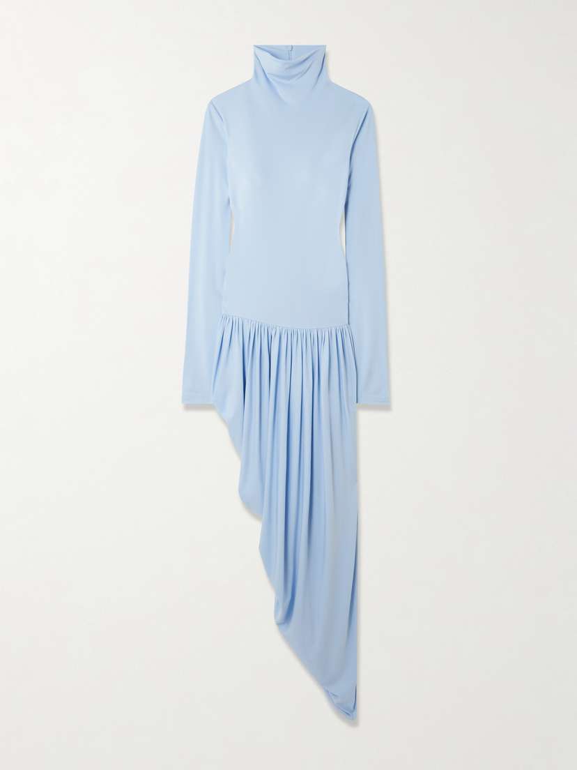 ESSE Studios Solina Draped Jersey Mock-neck Maxi Dress
