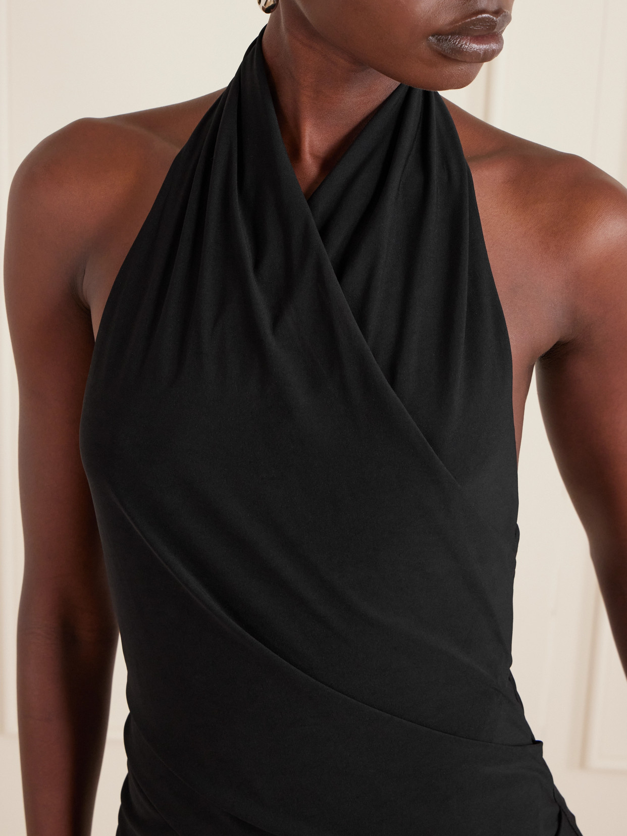 Sir Matheo Draped Jersey Tank In Black