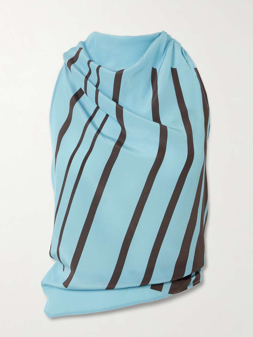 SIR. Rioja Embellished Striped Silk-crepe Halterneck Top
