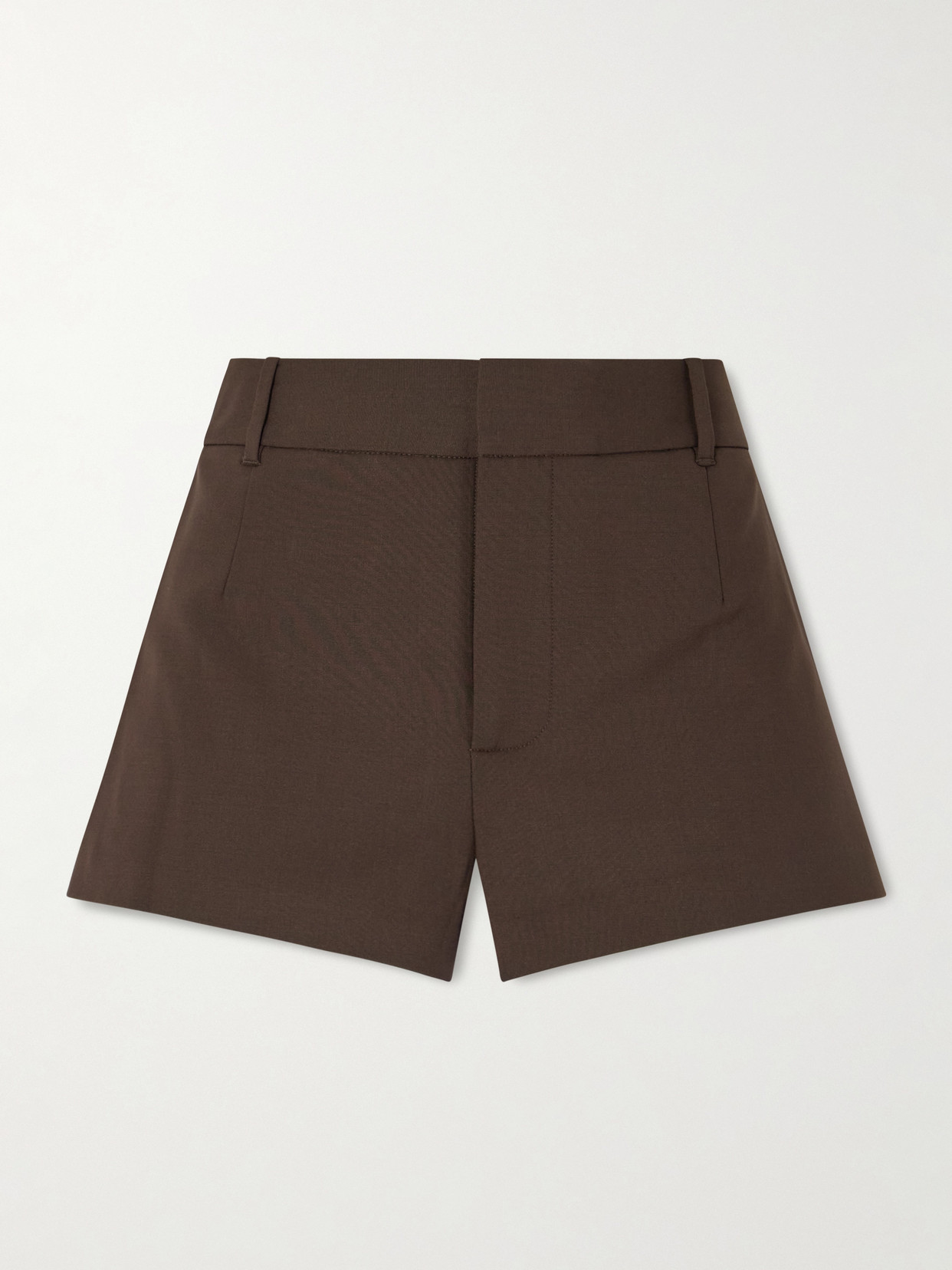Sir Dylan Woven Straight-leg Mini Shorts In Brown