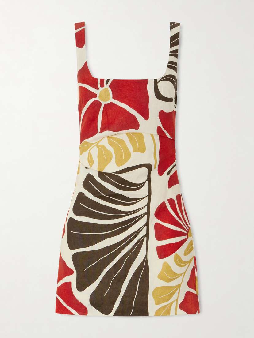 Julietta Floral-print Linen Mini Dress