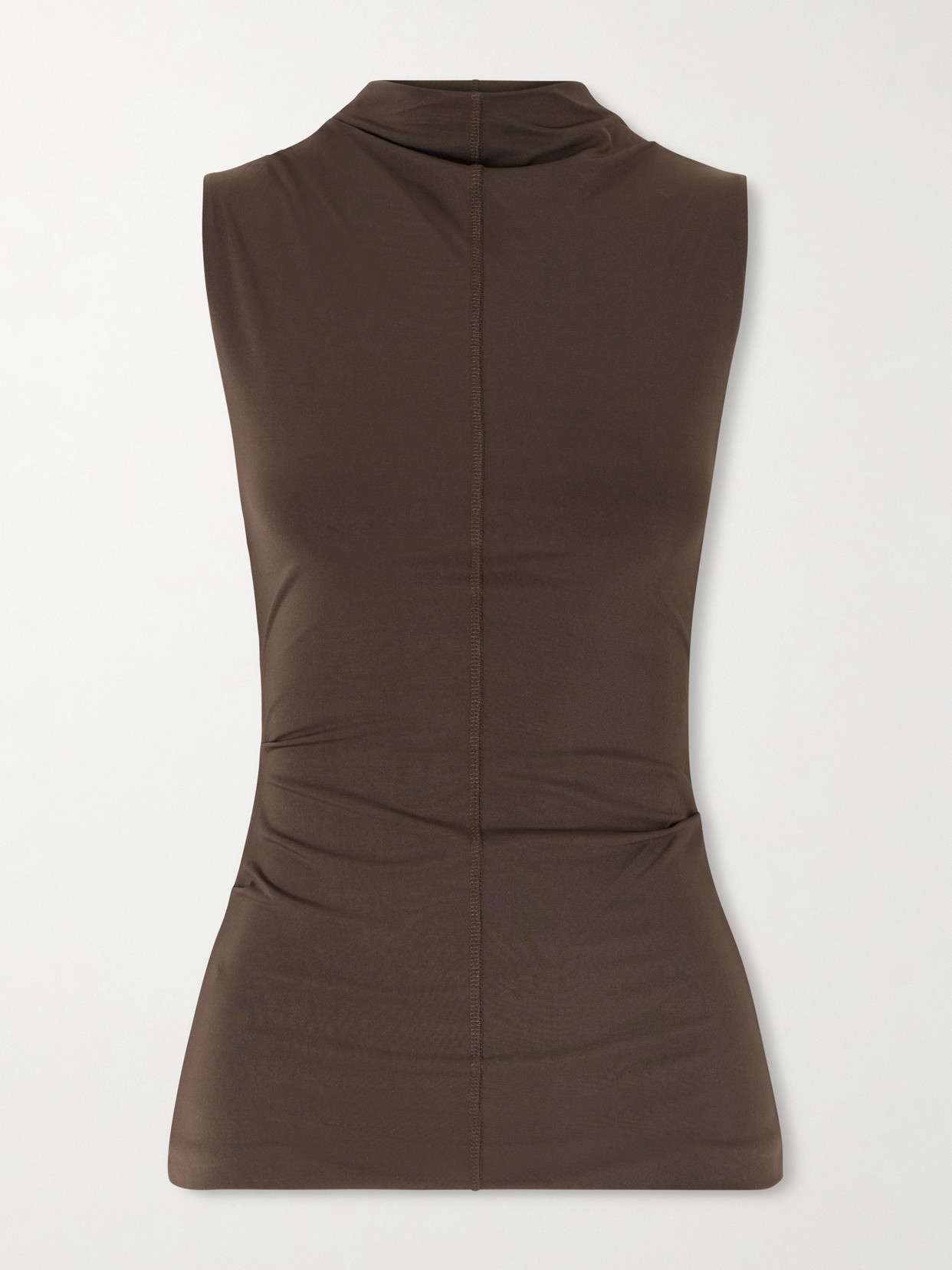 Sir Matheo Draped Jersey Tank In Brown