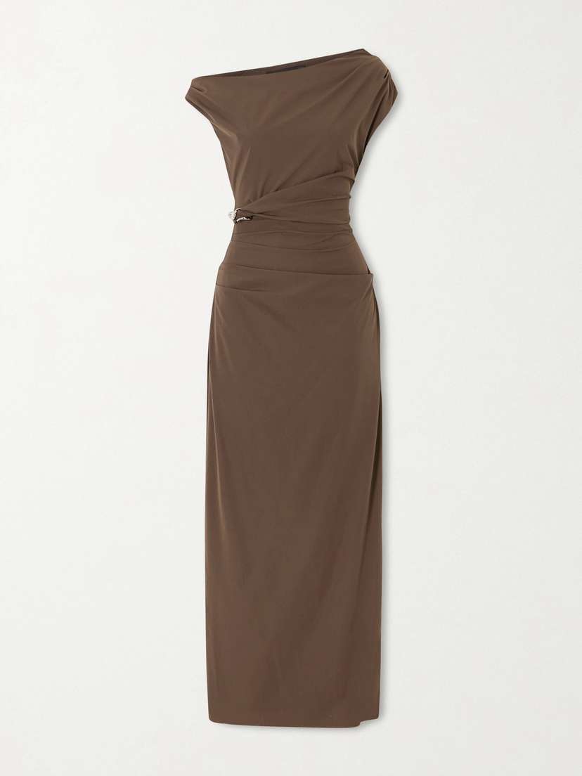 SIR. Sol Gathered Embellished Shell Midi Dress