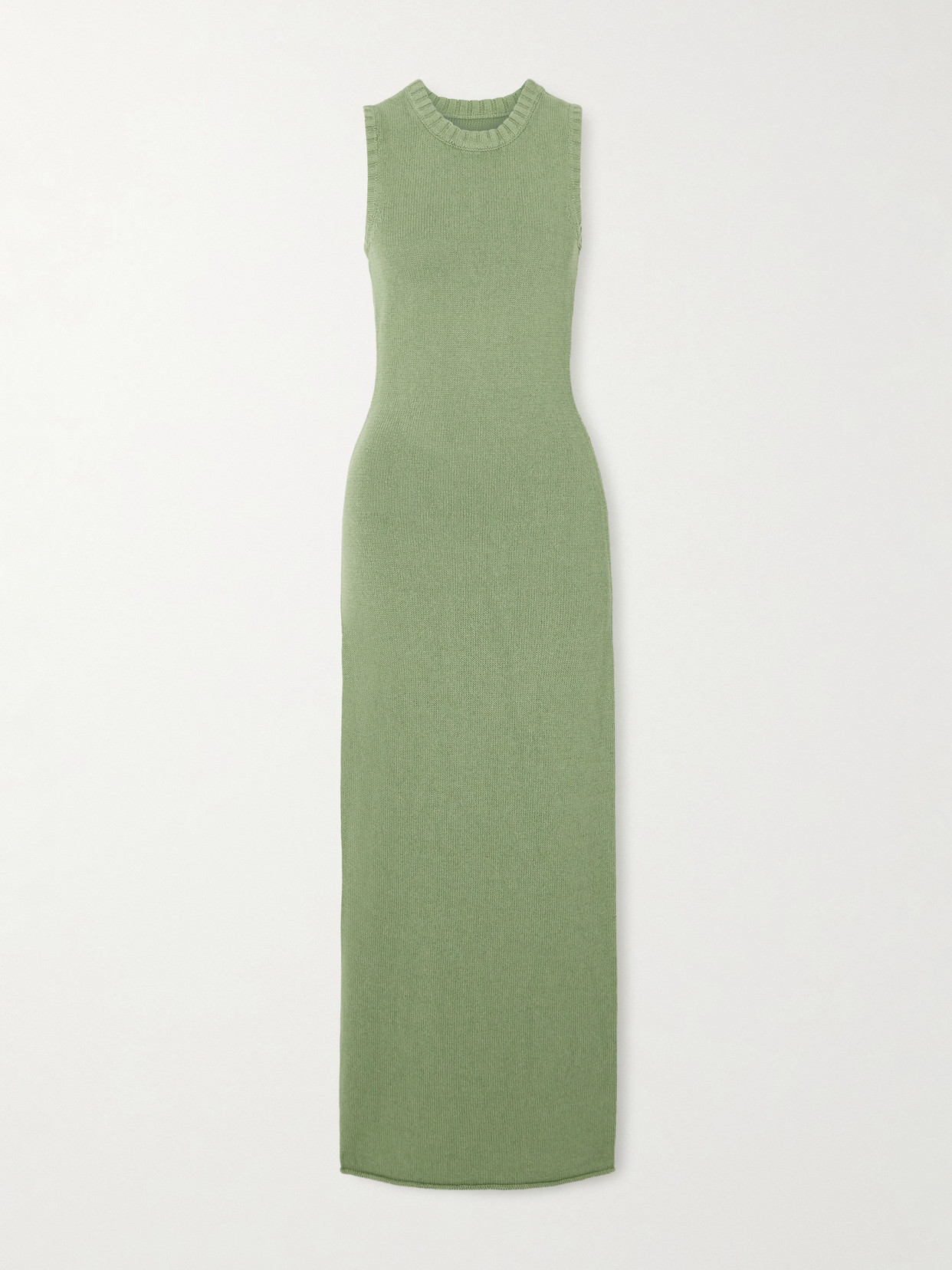 Sir Lula Open-back Knitted Maxi Dress In Green