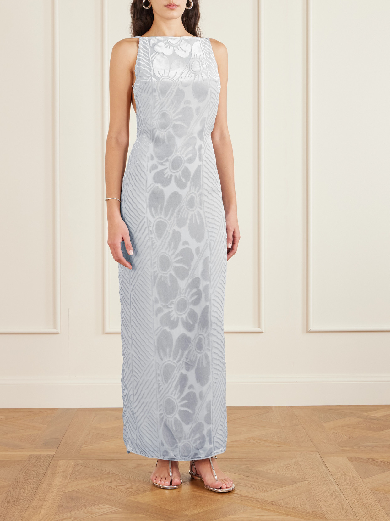 Sir Floral-print Maxi Dress In Silver