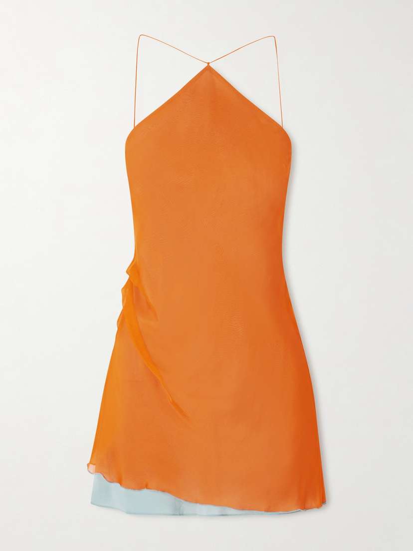 SIR. Dabica Layered Halterneck Silk-chiffon Mini Dress