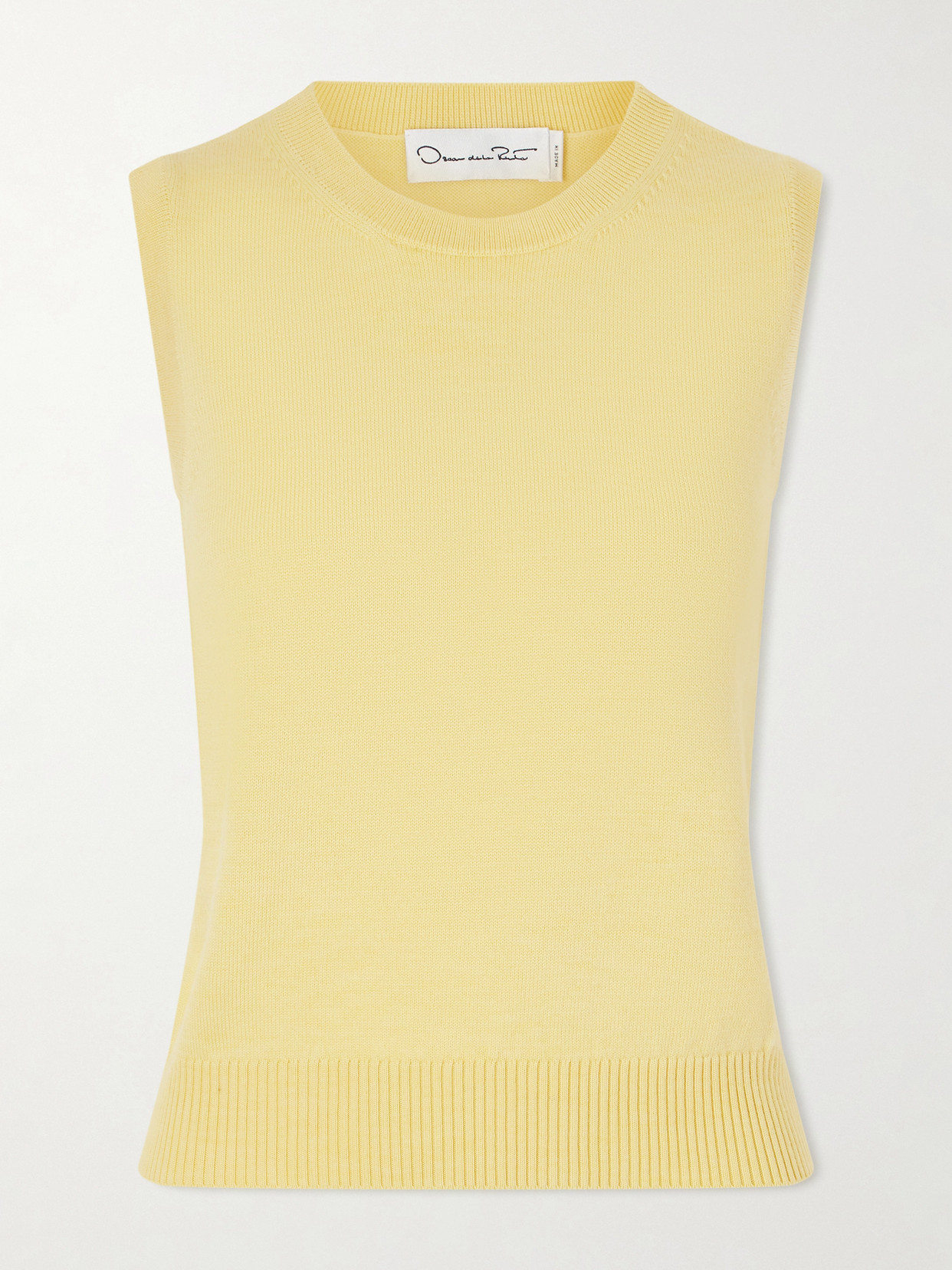 Oscar De La Renta Wool Tank In Yellow