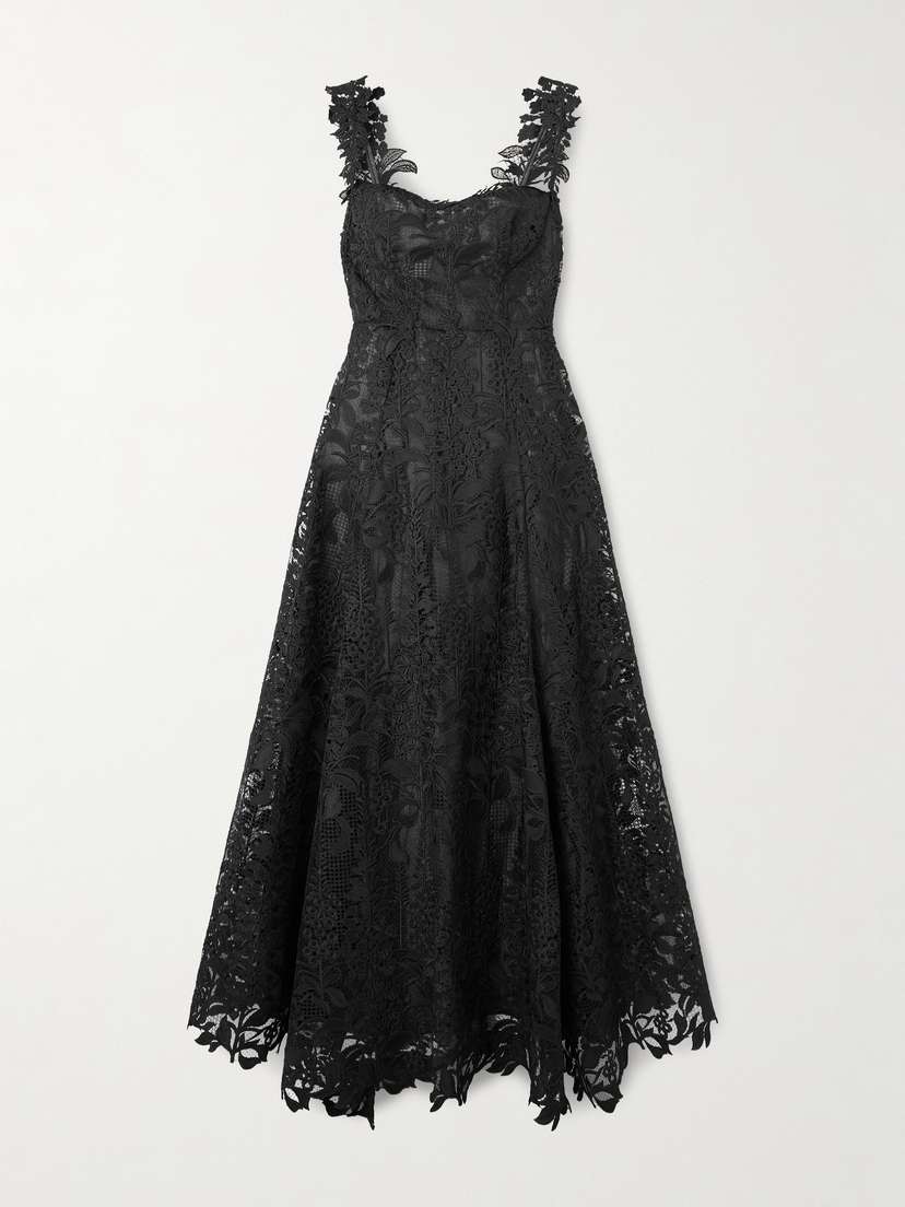 Oscar de la Renta Corded Lace Gown