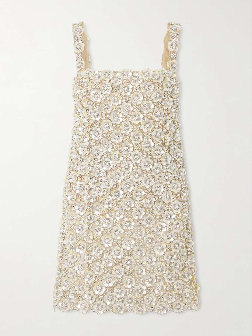 Oscar de la Renta Embroidered Mini Dress