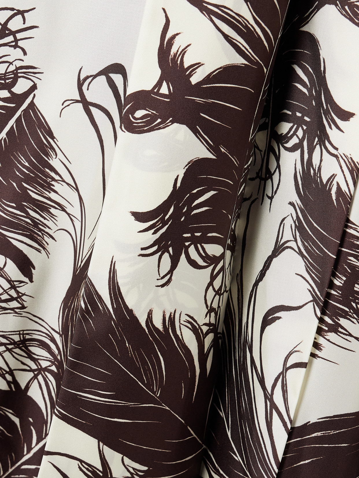 Oscar De La Renta Scarf-detailed Printed Silk-twill Gown In Multi
