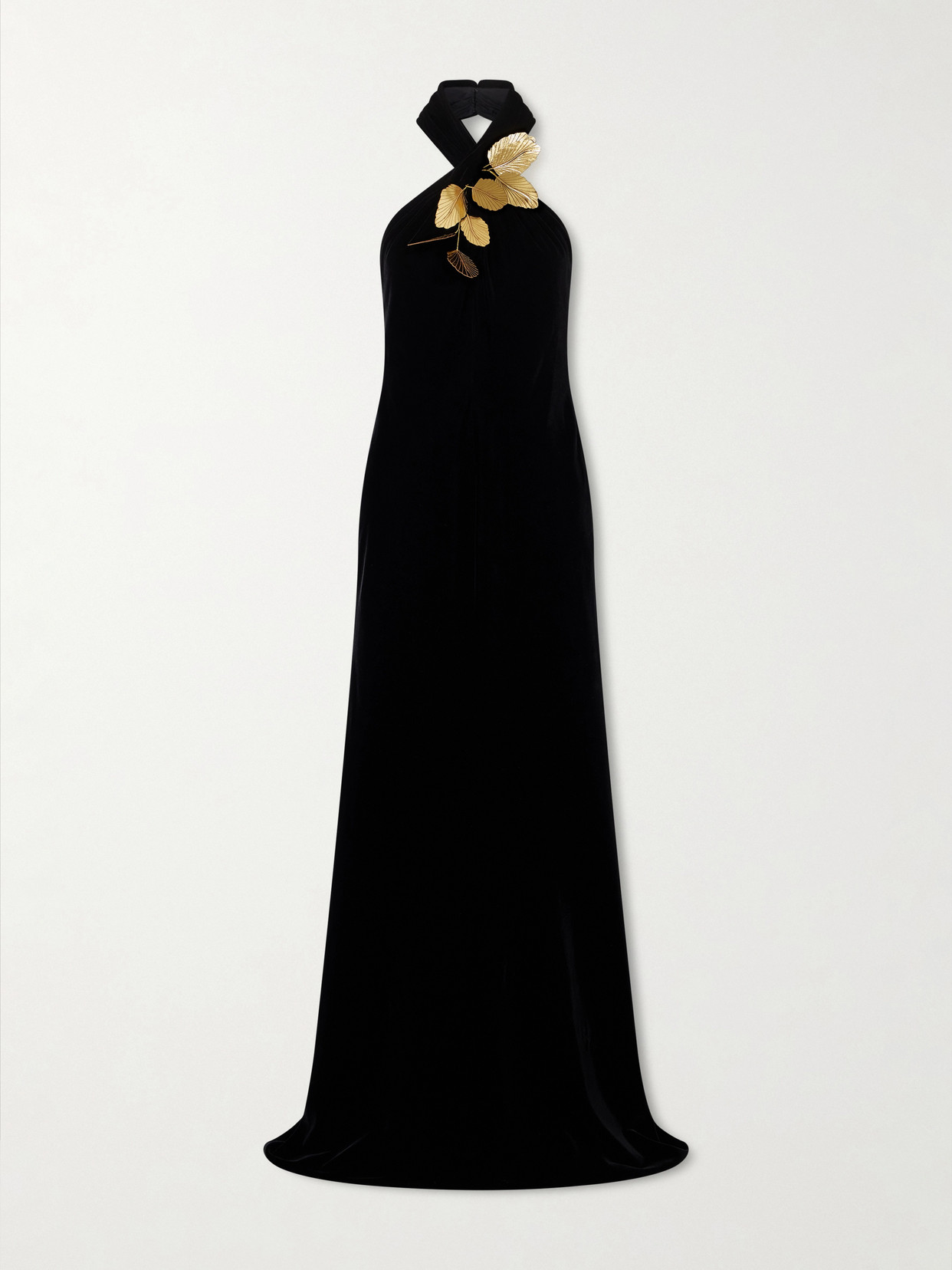Oscar De La Renta - Embellished Velvet Halterneck Gown - Black Curated By 5 Star Edit Oscar De La Renta - Embellished Velvet Halterneck Gown - Black Curated By 5 Star Edit
