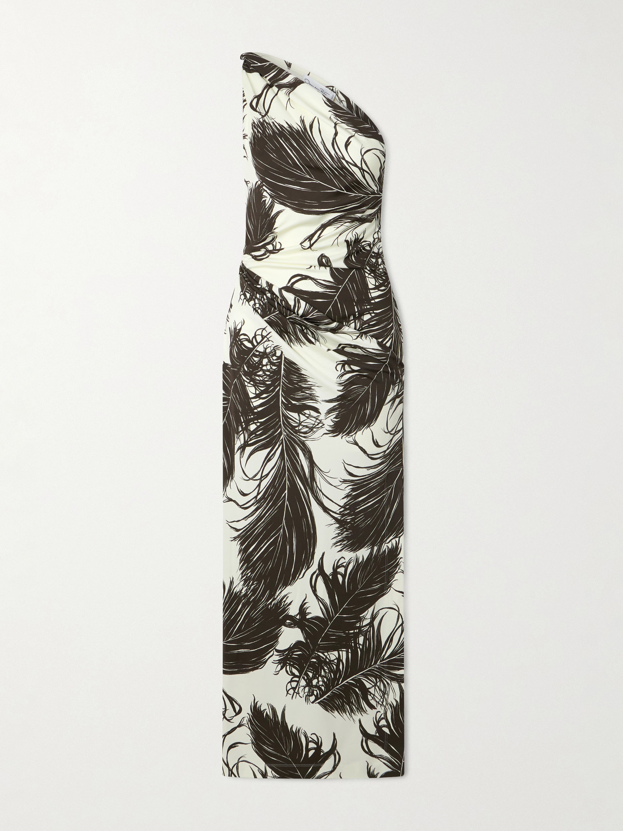 Oscar De La Renta Milano Printed Jersey Gown In Brown