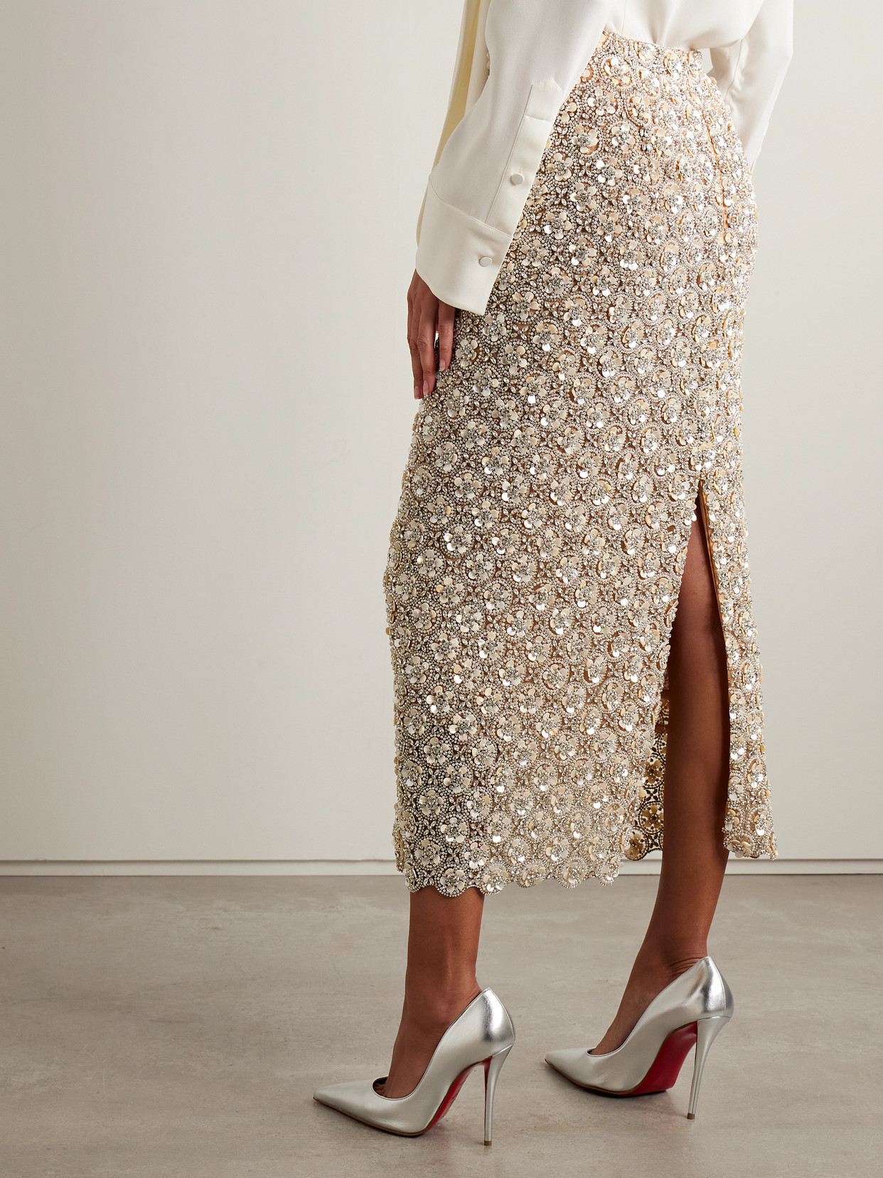 Embellished Tulle Midi