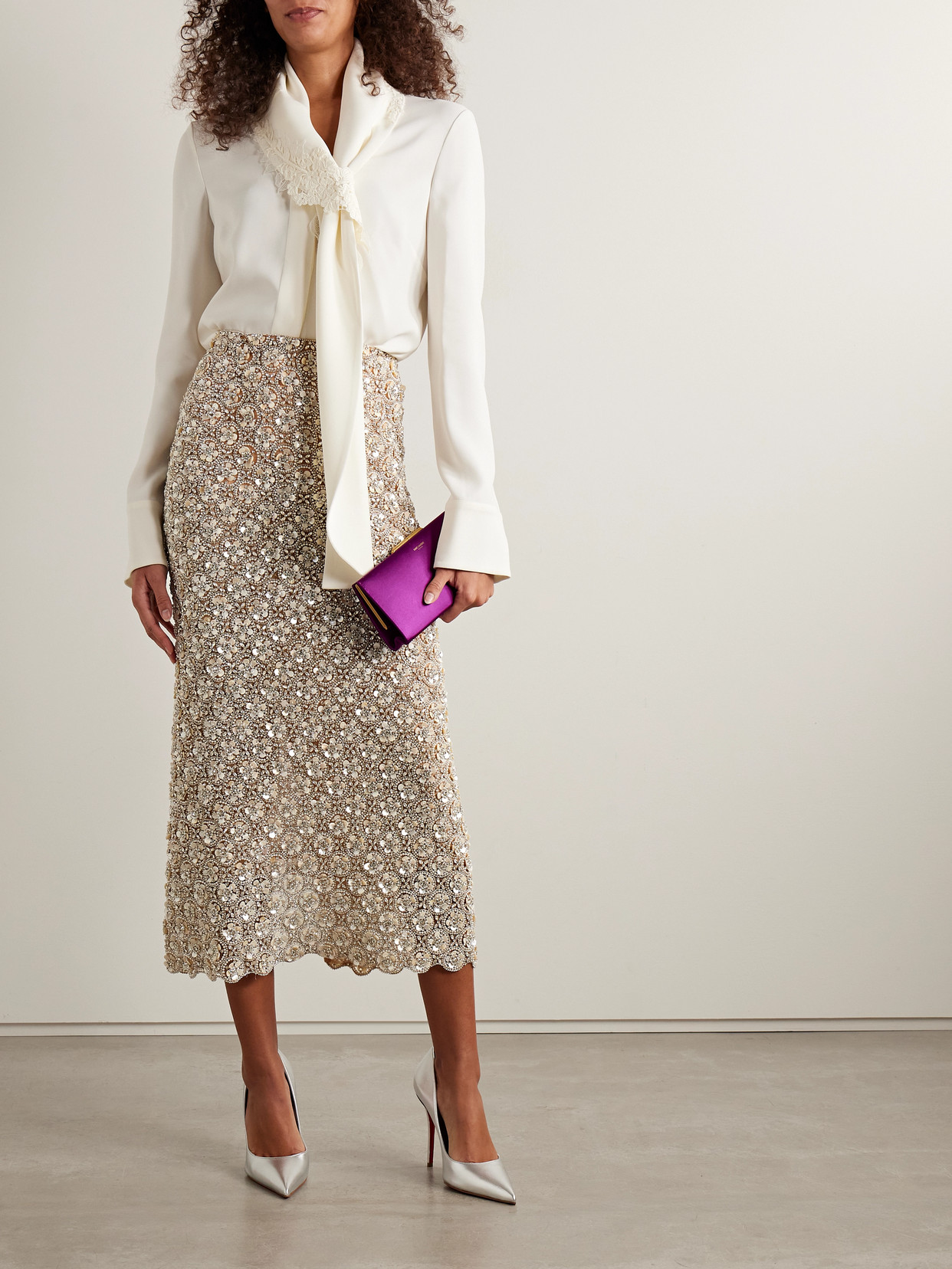 Embellished Tulle Midi