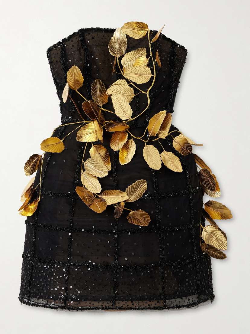 Oscar de la Renta Embellished Tulle Mini Dress