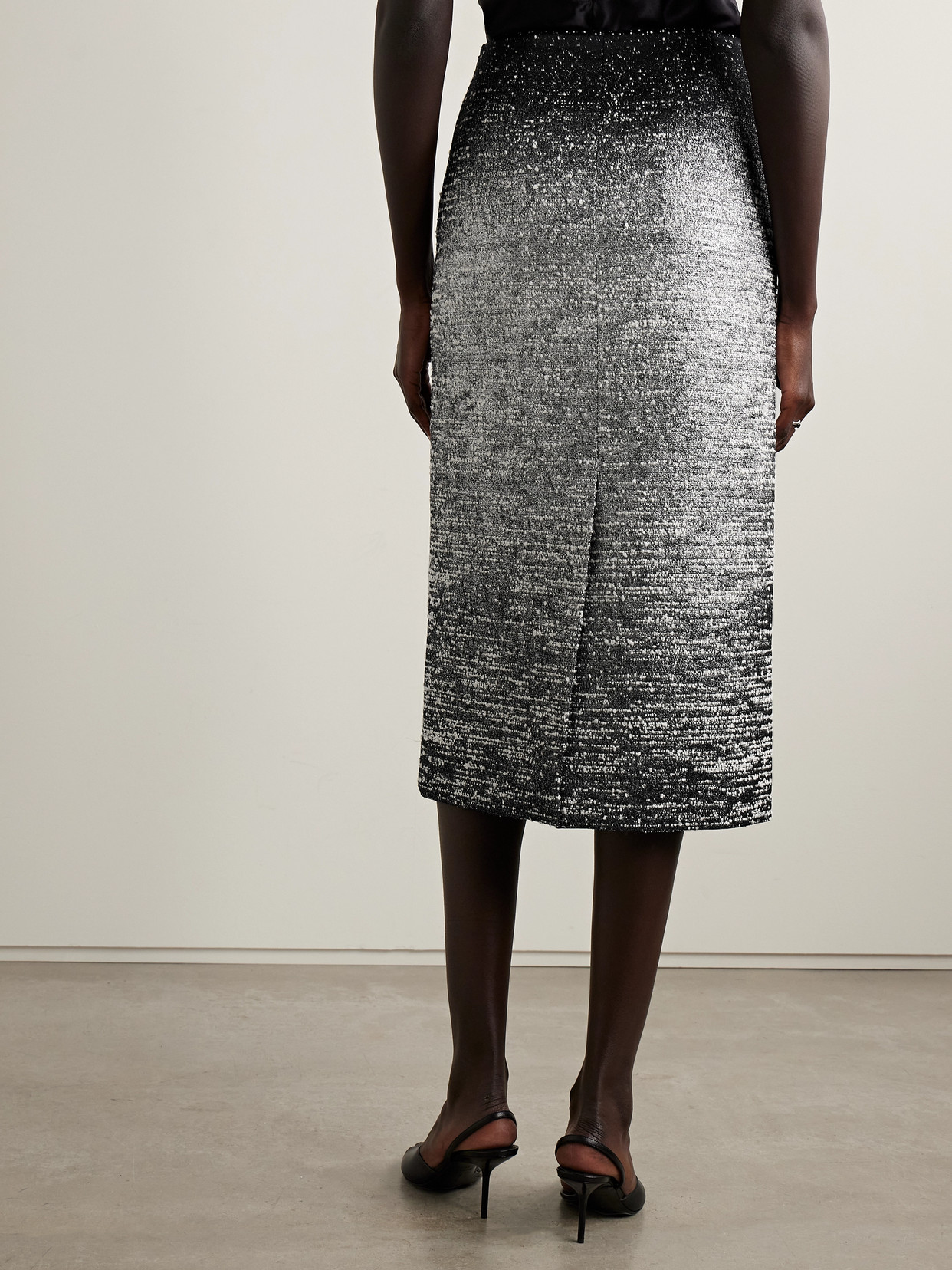 Oscar De La Renta Metallic Bouclé-tweed Midi Skirt In Multi