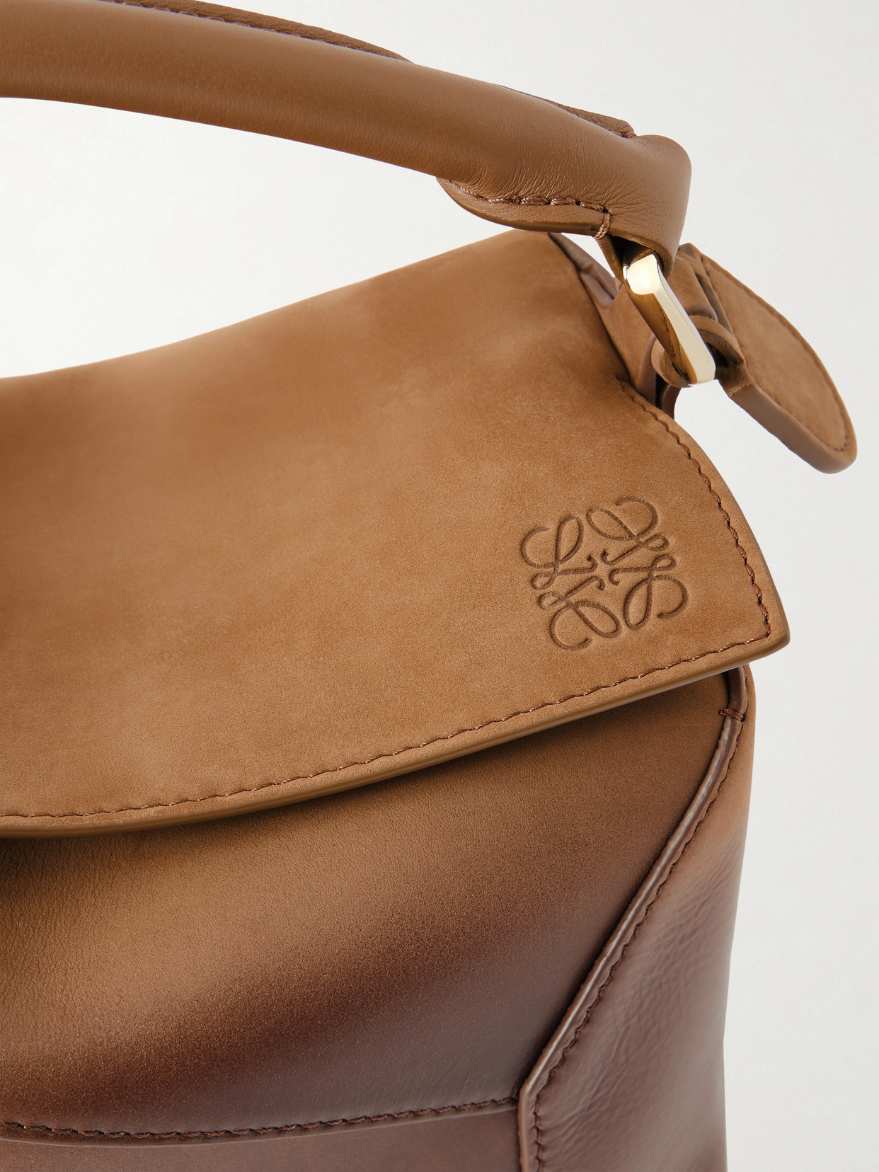 Puzzle Edge Small Patent-Nubuck Shoulder Bag