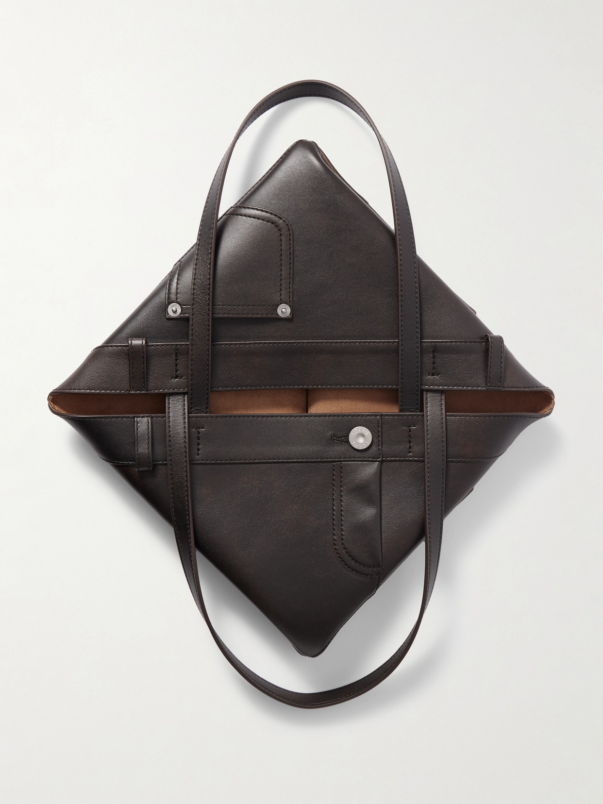 Loewe Puzzle Fold Panta Medium Convertible Leather Tote In Brown