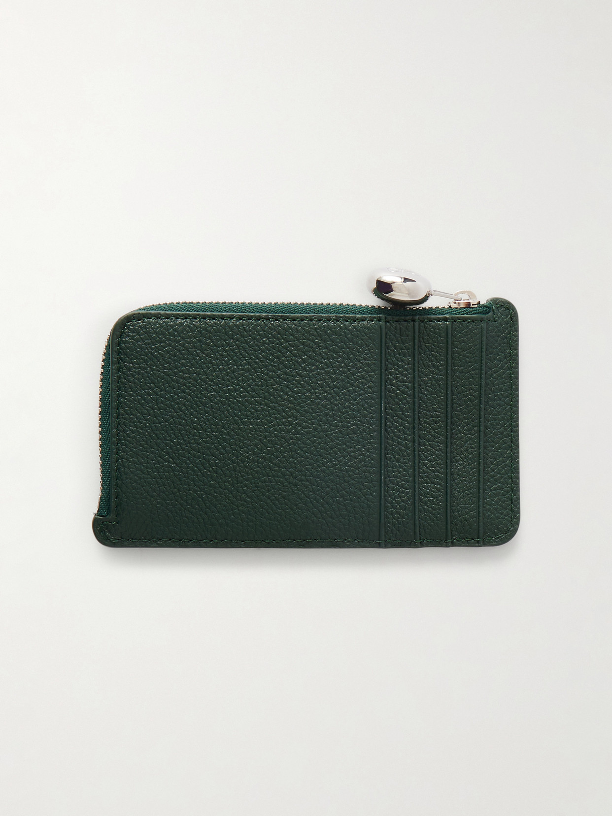 Loewe Textured-leather Cardholder In Green