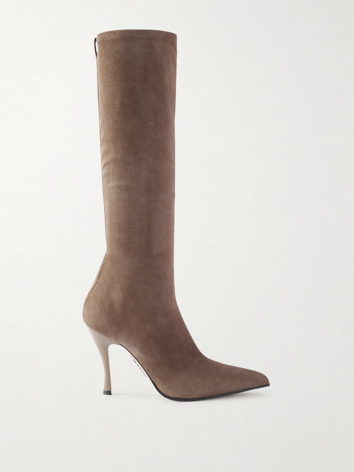 Loewe Comic Embellished Stretch-leather And Suede Knee Boots In Brown