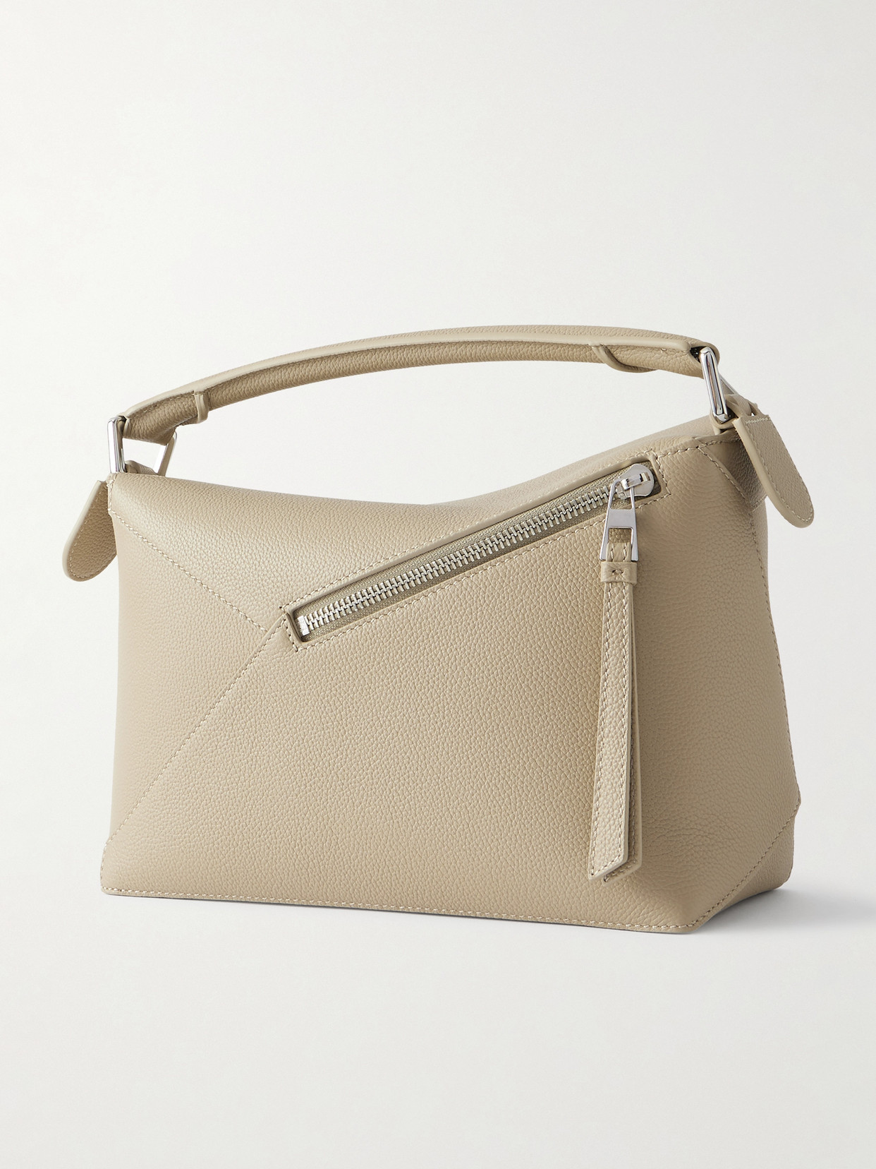 Loewe Puzzle Edge Small Textured-leather Shoulder Bag In Neutral