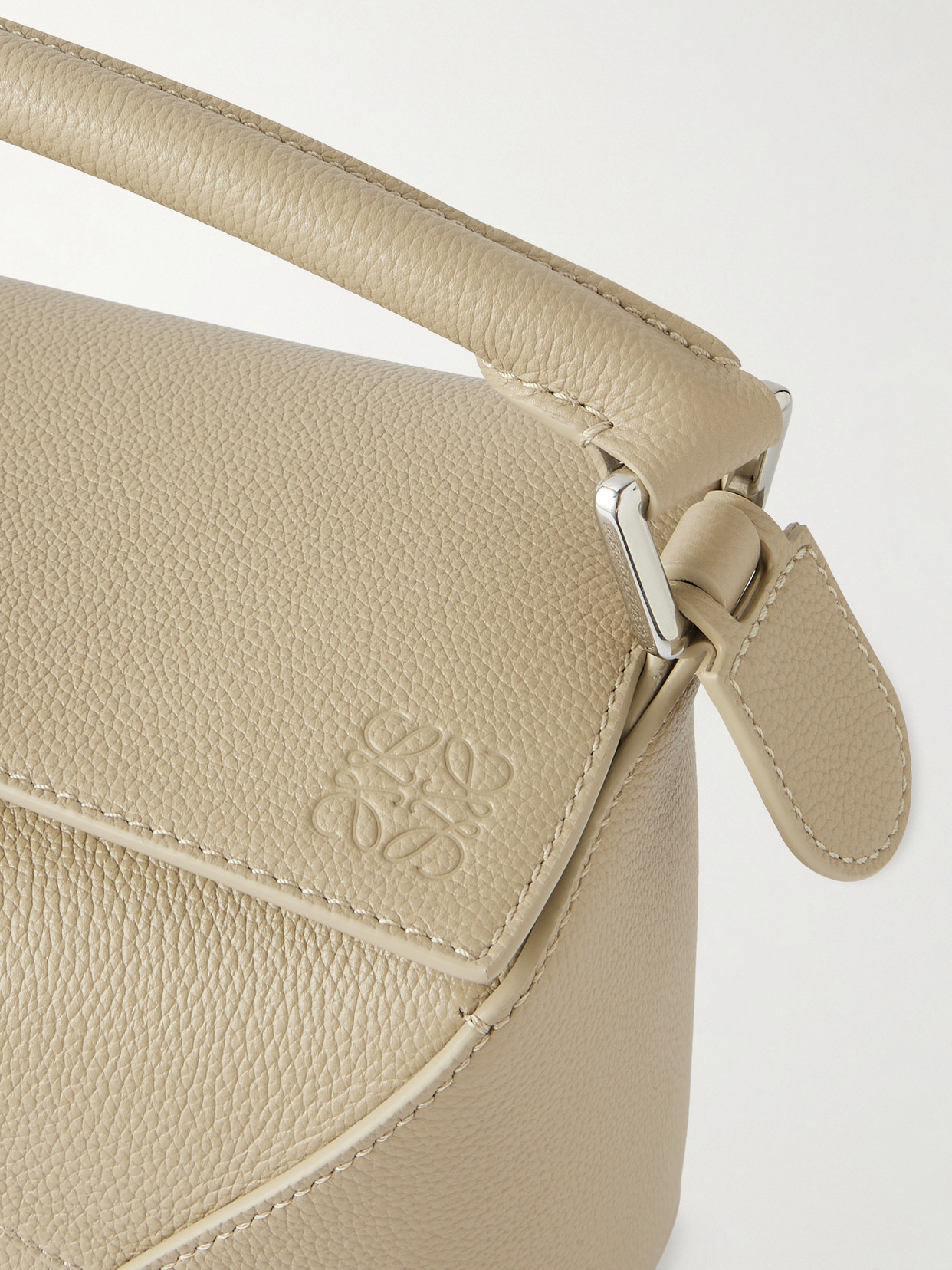 Loewe Puzzle Edge Small Textured-leather Shoulder Bag In Neutral