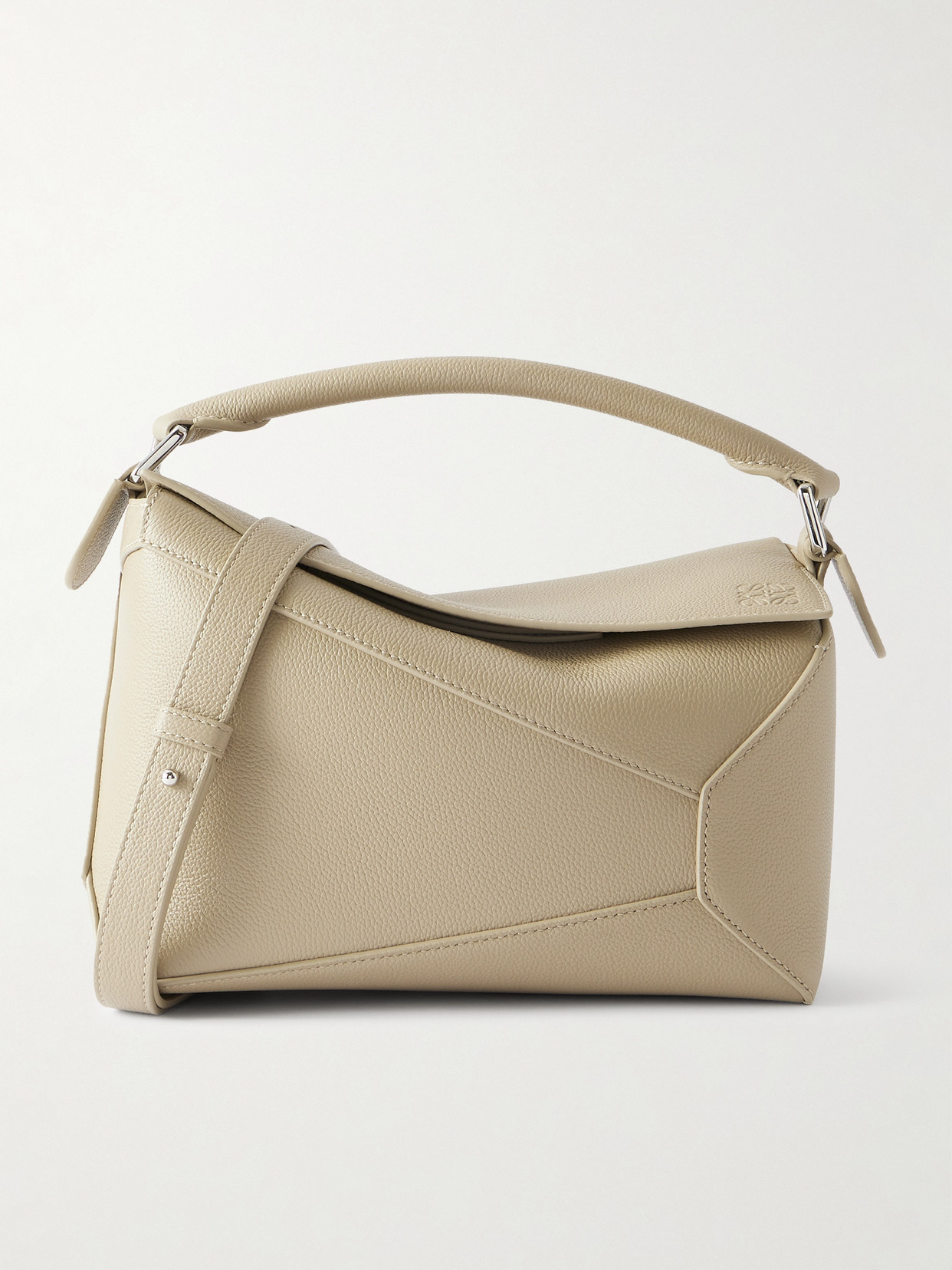 Loewe Puzzle Edge Small Textured-leather Shoulder Bag In Neutral