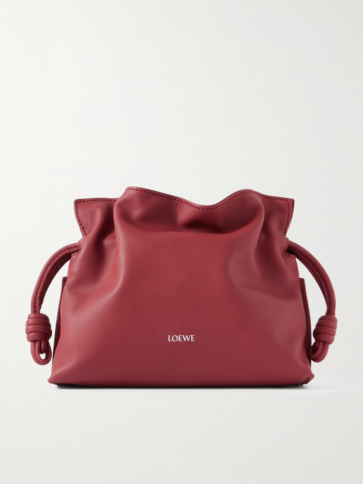 Loewe Flamenco Mini Leather Clutch In Red