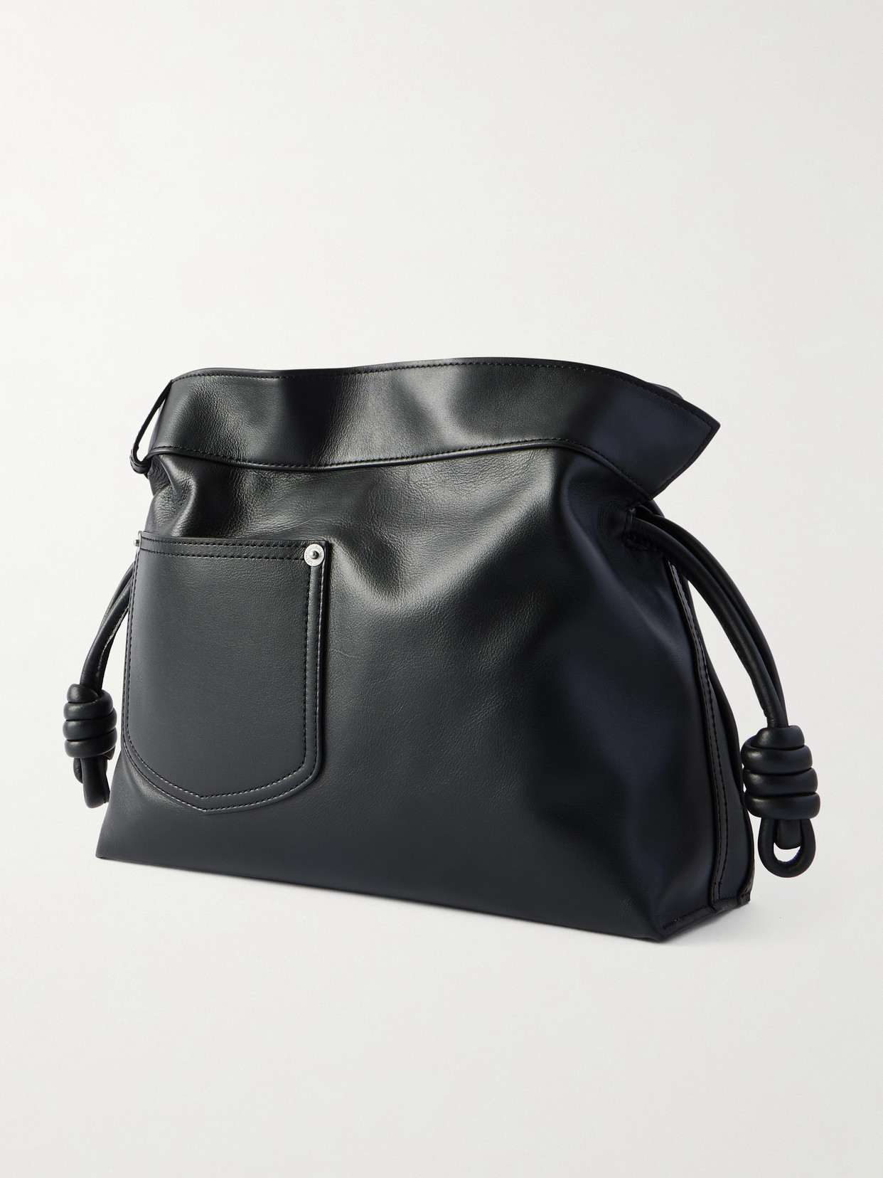 Loewe Flamenco Panta Medium Leather Clutch In Black