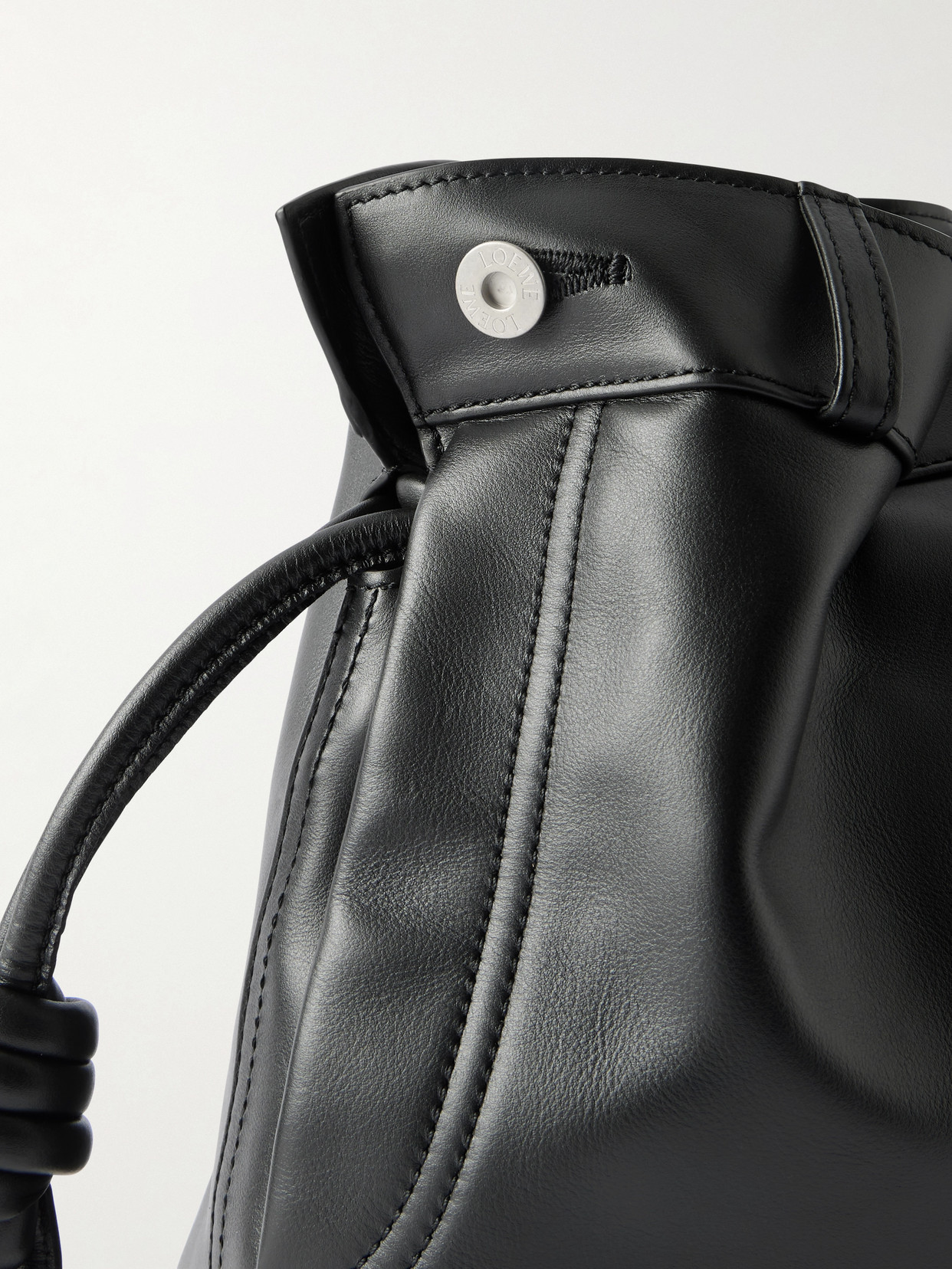 Loewe Flamenco Panta Medium Leather Clutch In Black