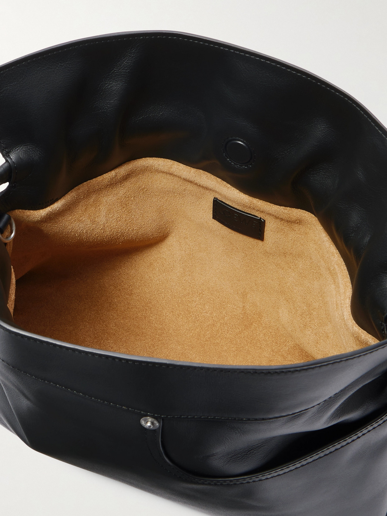 Loewe Flamenco Panta Medium Leather Clutch In Black