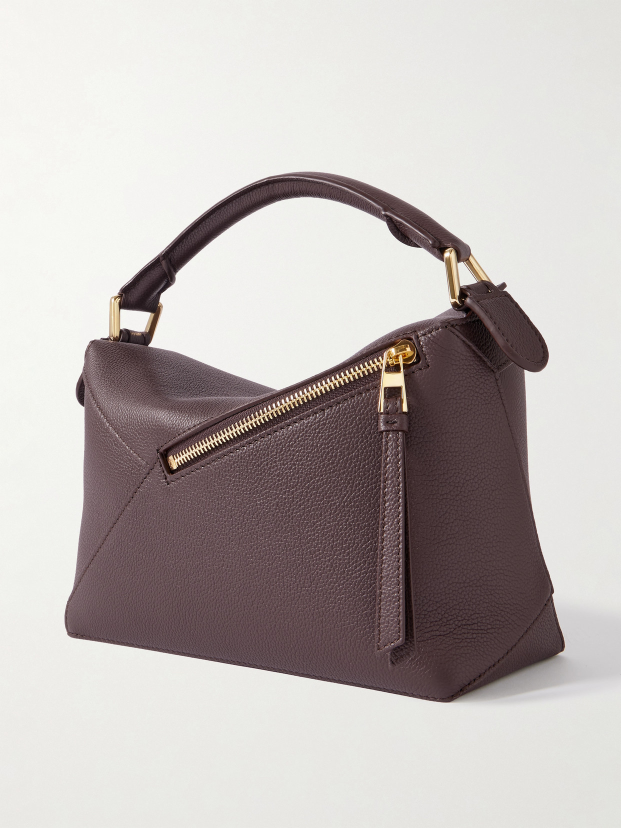 Loewe Puzzle Edge Small Textured-leather Shoulder Bag In Brown