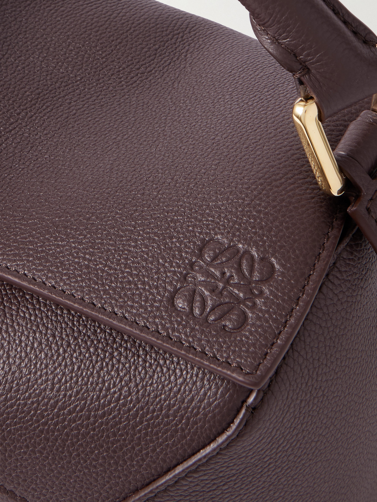 Loewe Puzzle Edge Small Textured-leather Shoulder Bag In Brown