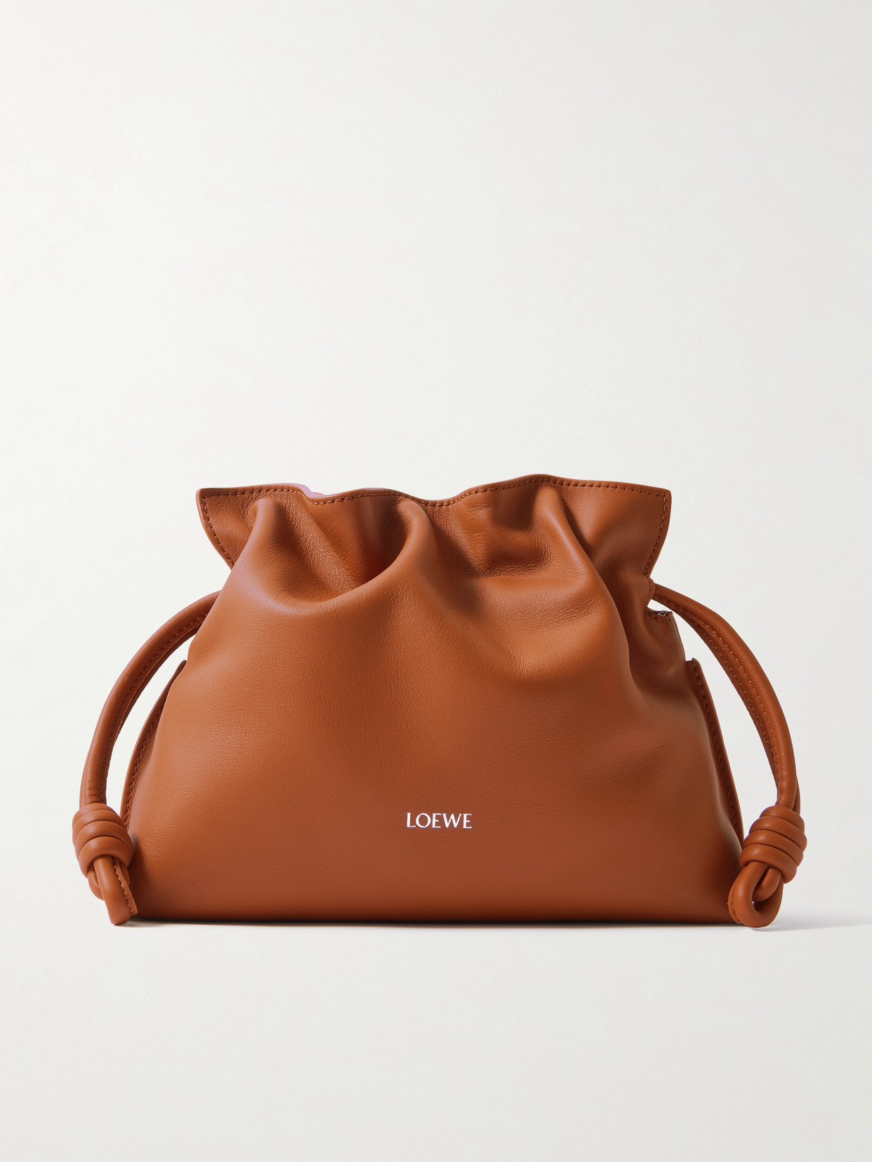 Loewe Flamenco Mini Leather Clutch In Brown