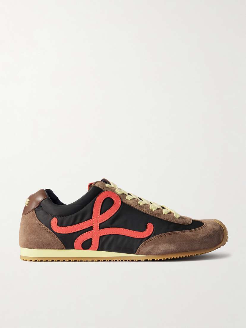 Loewe Ballet Runner 2.0 Logo-appliquéd Leather, Canvas And Suede Sneakers