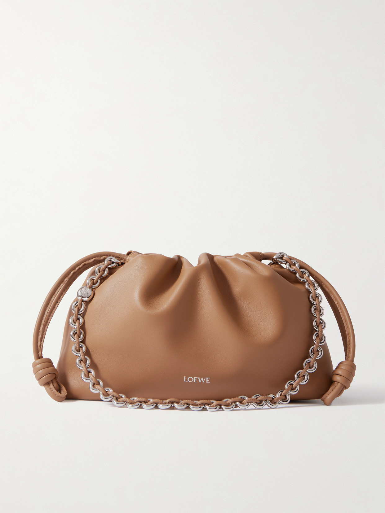 Loewe Flamenco Medium Leather Clutch In Brown