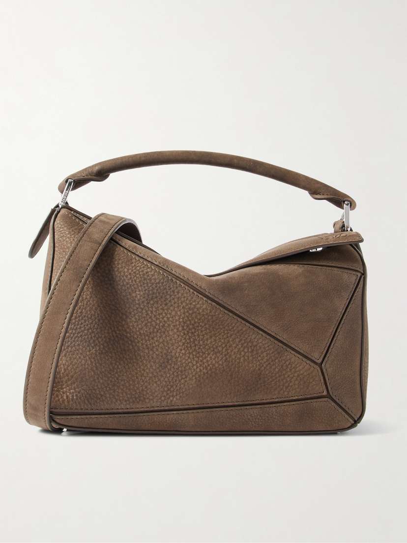 Loewe Puzzle Small Textured-nubuck Shoulder Bag